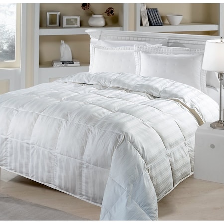 Blue Ridge Silver 300 Beauty Stripe Down Fiber Comforter, White, King 025516